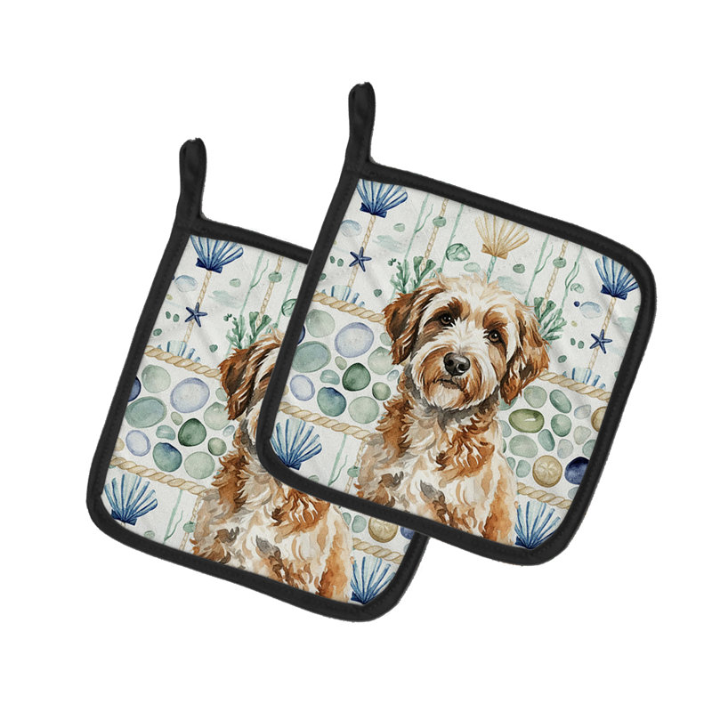 Paire de poignées en verre Lagotto Romagnolo