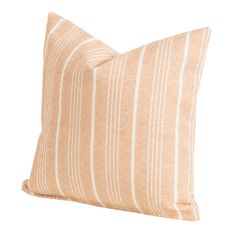 Pierre Striped Outdoor Throw Pillow, 20" H x 20" W x 6" D, Citrus