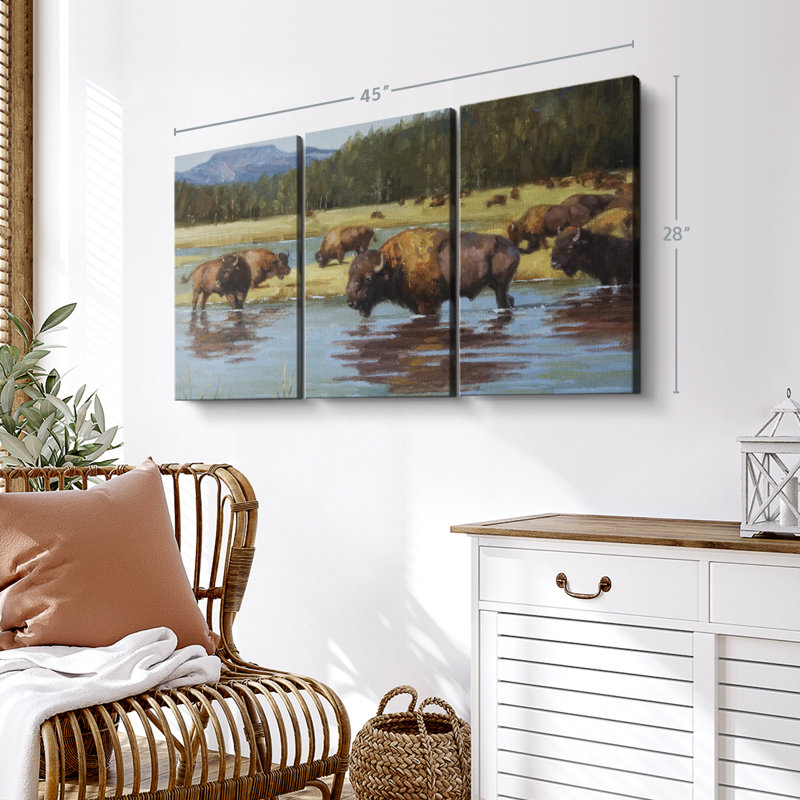 «Buffalo Crossing», 3 pièces, H 28 po x l 45 po