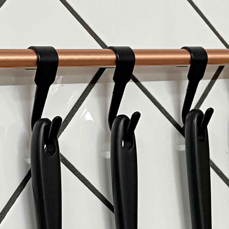 Metal Handcrafted Wall Mounted Pot Rack, 30cm