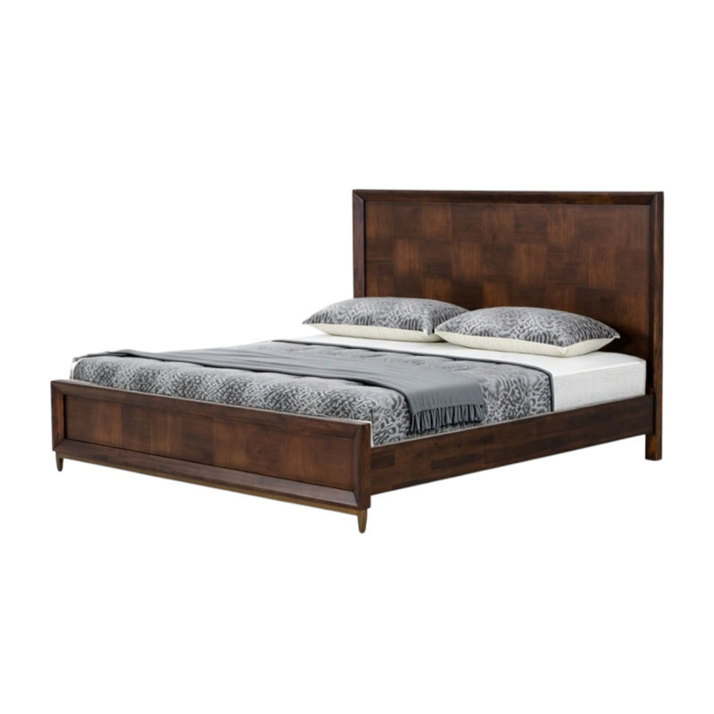 Structure de lit grand en bois brun