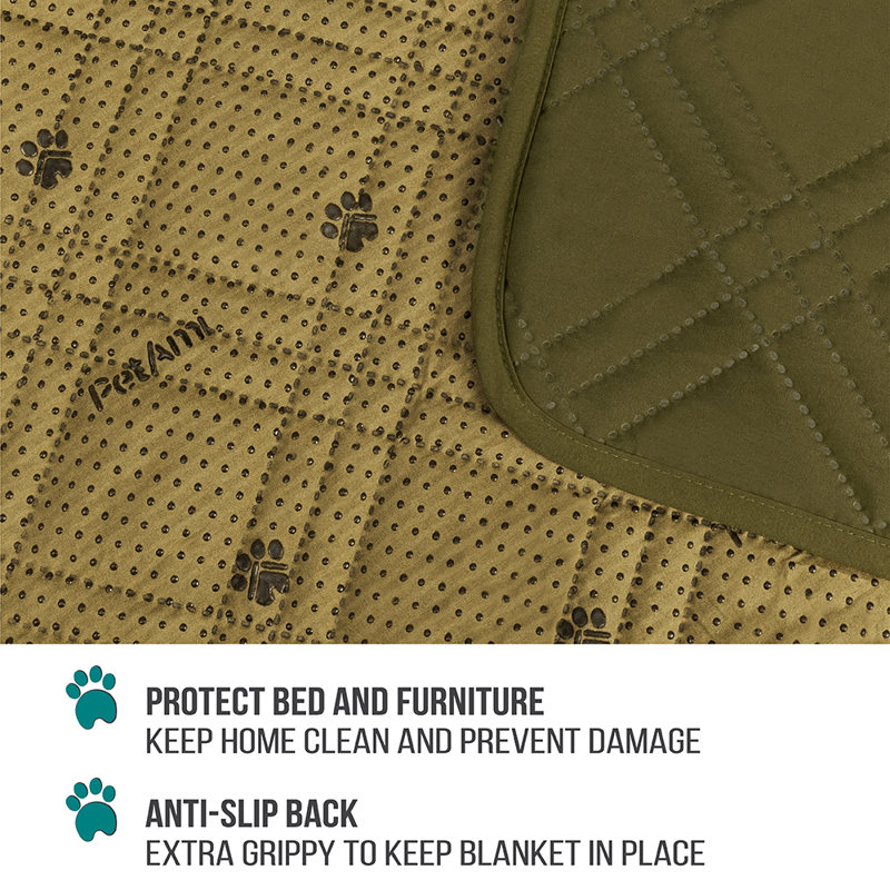 Couverture en polyester, Vert olive, 68 po x 82 po