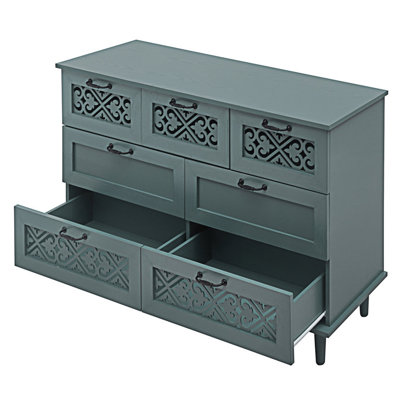 Armoire 7 tiroirs, Vert foncé