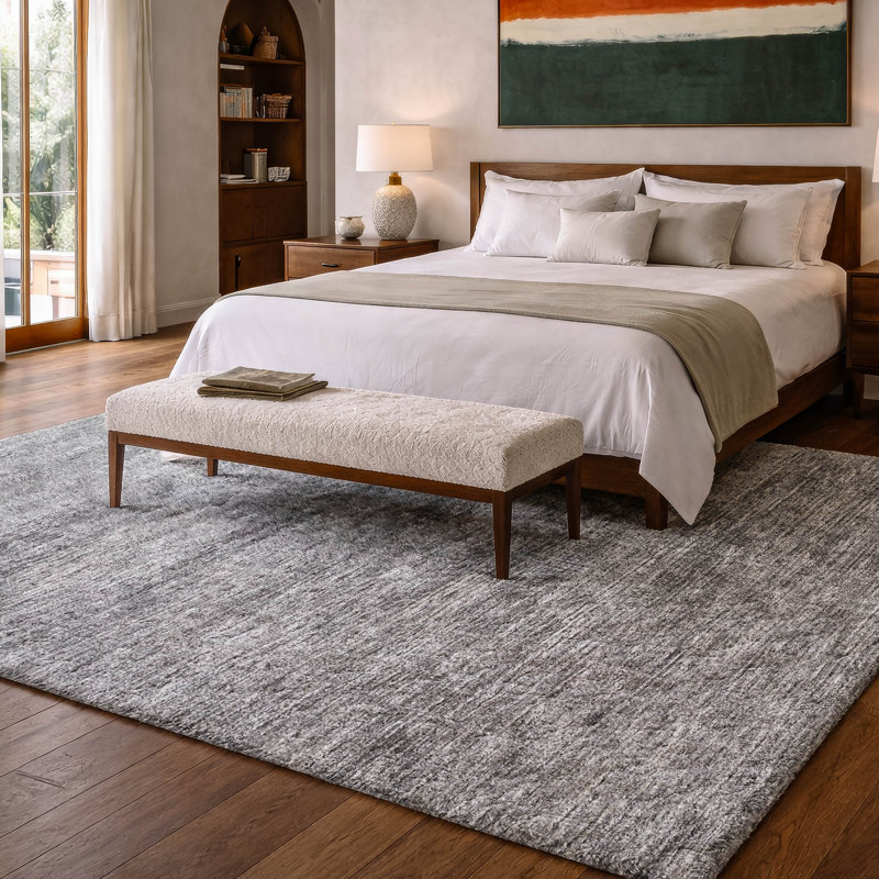 Tapis à poils longs lavable à la machine de qualité supérieure Dream, Gris, 9 pi x 12 pi