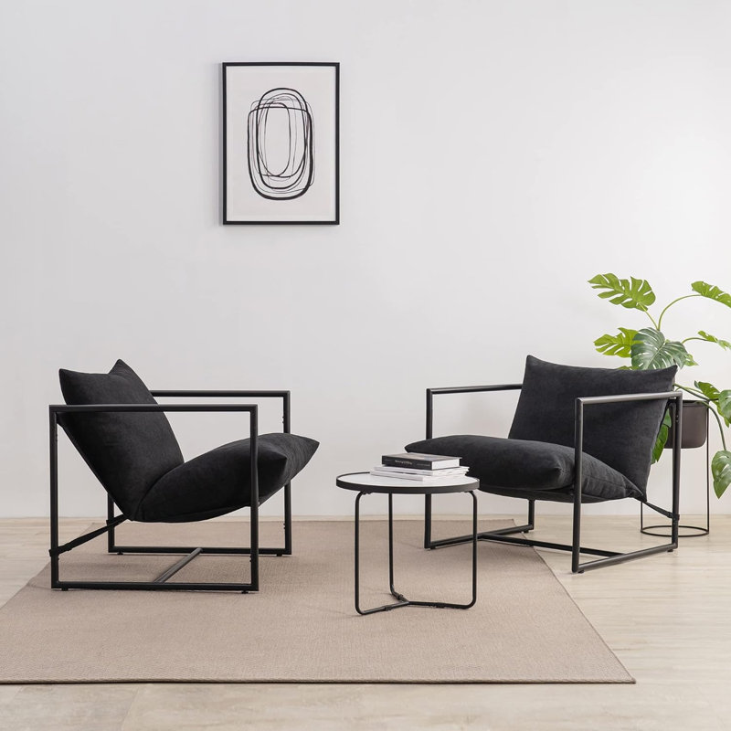 Margrate Upholstered Armchair, Black Polyester