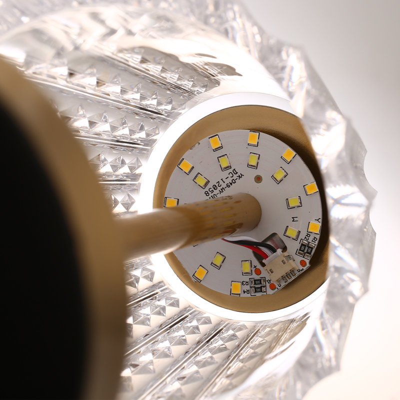 Lampe de chevet en acrylique 11,4 po à intensité variable avec éclairage 3 couleurs
