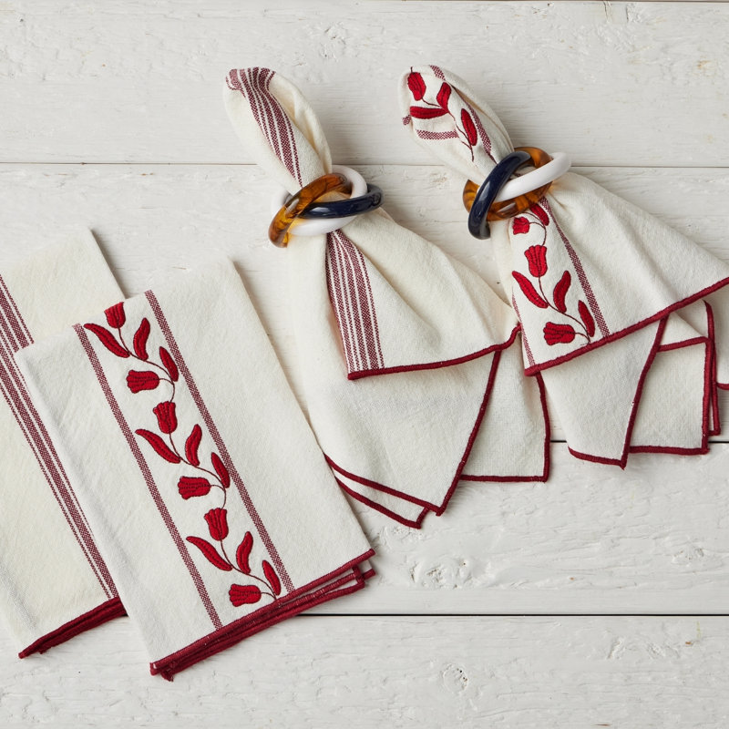 Dinner Napkins Tulip, Merlot Red