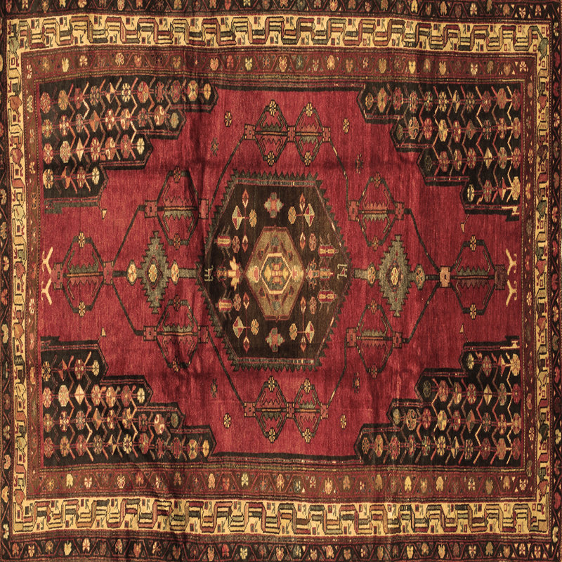 Tapis brun traditionnel Traditional, Carré 8 pi