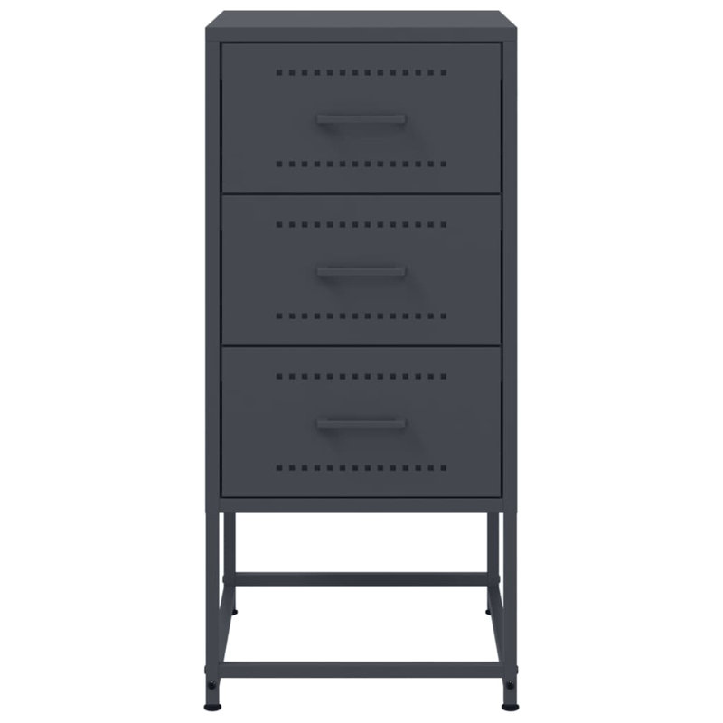 Raddatz 36cm W Steel Bedside Table, Anthracite, Individual
