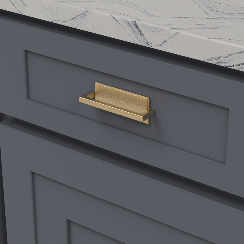 Bijou Ember Collection Handle Pull - Contemporary Hardware for Drawers & Cabinets, 3", Brushed Golden Brass