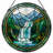 7.8"H Mountain Waterfall Stained Glass Window Panel-854949745