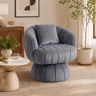 Fauteuil demi-tonneau rembourré rembourré avec coussin