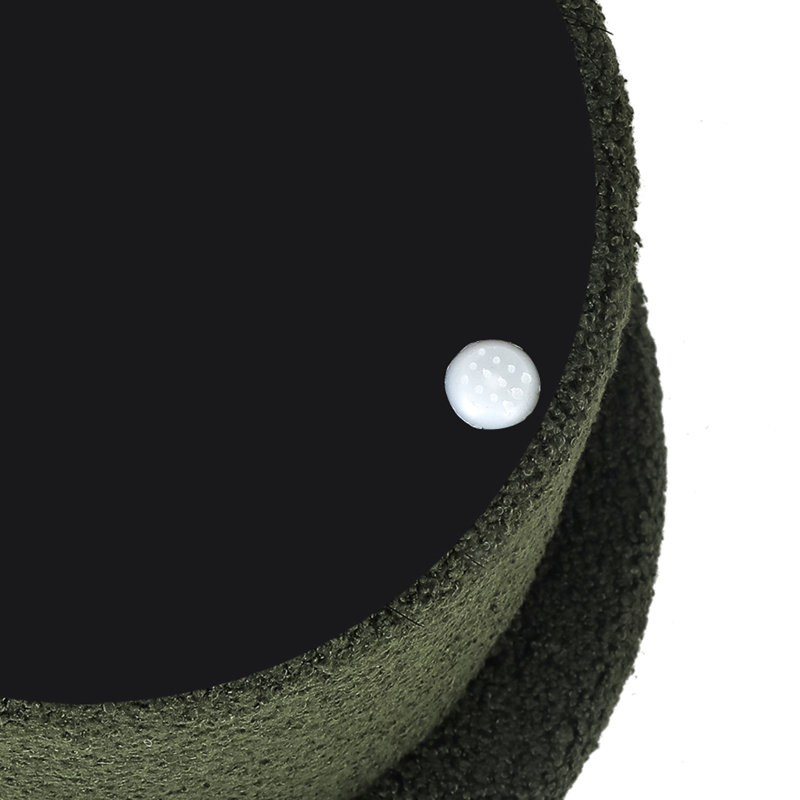 Harshaan Upholstered Ottoman, Dark Green Teddy