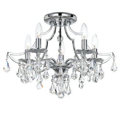Lustre classique / traditionnel à 5 lumières de style bougie Sanford Swarovski Strass