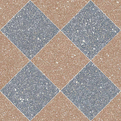Lithos 12X12 damier Azul et Sienne