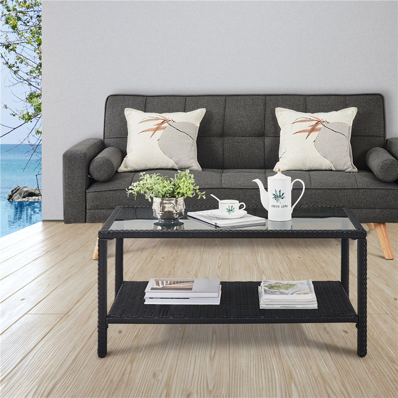 Rectangular Metal Outdoor Coffee Table , 92.5cm cm W 50.5cm cm D