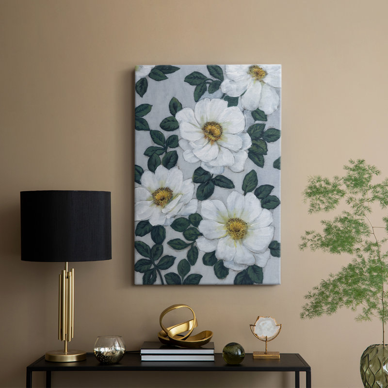 Fleurs blanches vives I - galerie Cavas sur mesure, H 18 po x l 12 po