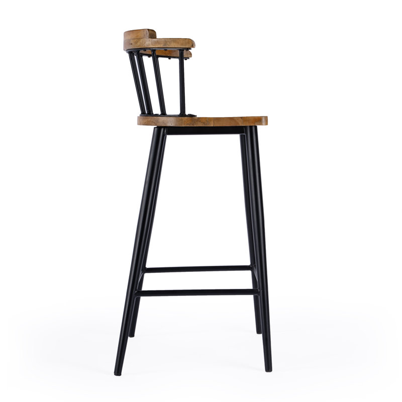 Tempe Wood and Iron  Spindle Bar Stool