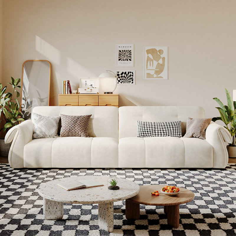 Canapé Creative Minimalist, Blanc cassé, H 35,83 po x l 98,43 po x P 39,37 po