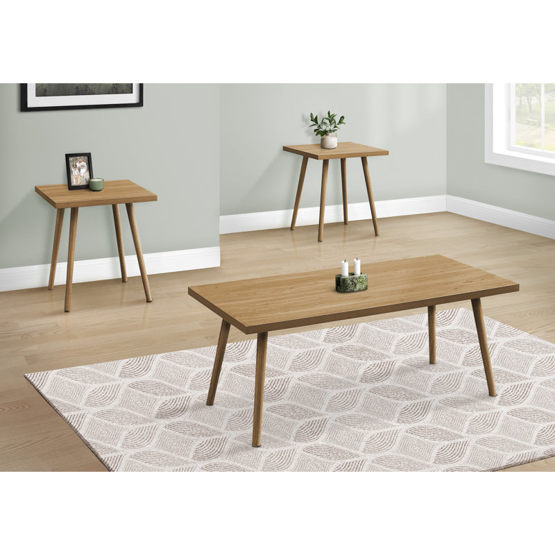 Ensemble de table, ensemble de 3 pièces, décor, café, bout, salon, contemporain, moderne, Naturel