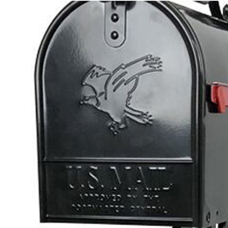 Aluminum Post Mounted Mailbox with Personalized Address Plate, 11" H x 8.25" W x 21 D", Large, Solid Brass