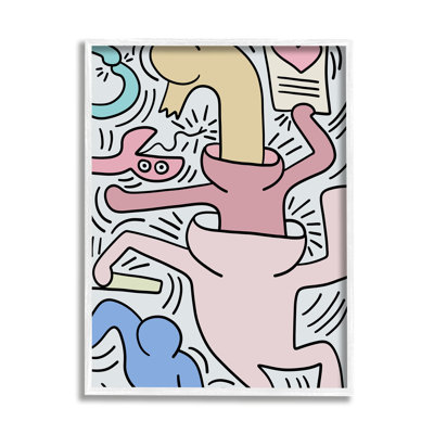 «Contemporary People Moted Heart Lines Pop Style» par Ros Ruseva - impression