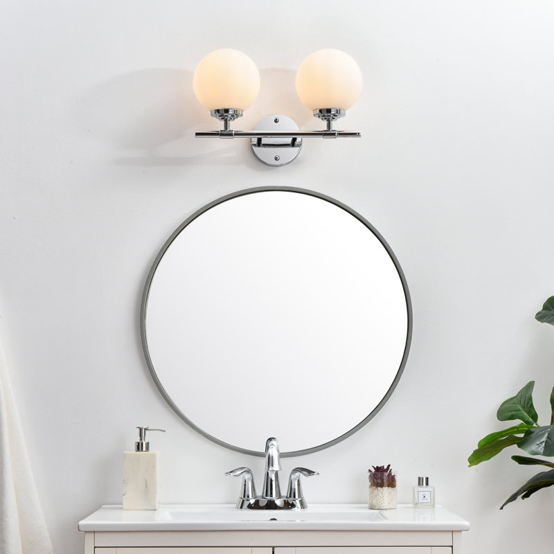 Éclairage pour meuble-lavabo à 2 lumières à intensité variable, Chrome, Blanc