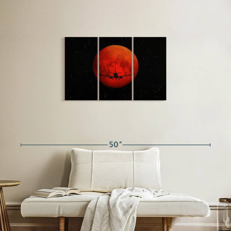 Oberle Red Dark Airplane, 20" H x 33" W