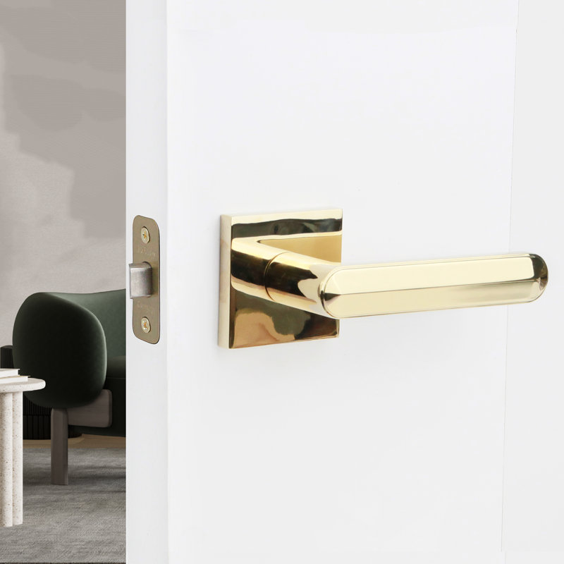 Beaux Modern Interior Door Lever, Satin Gold, Left, Dummy