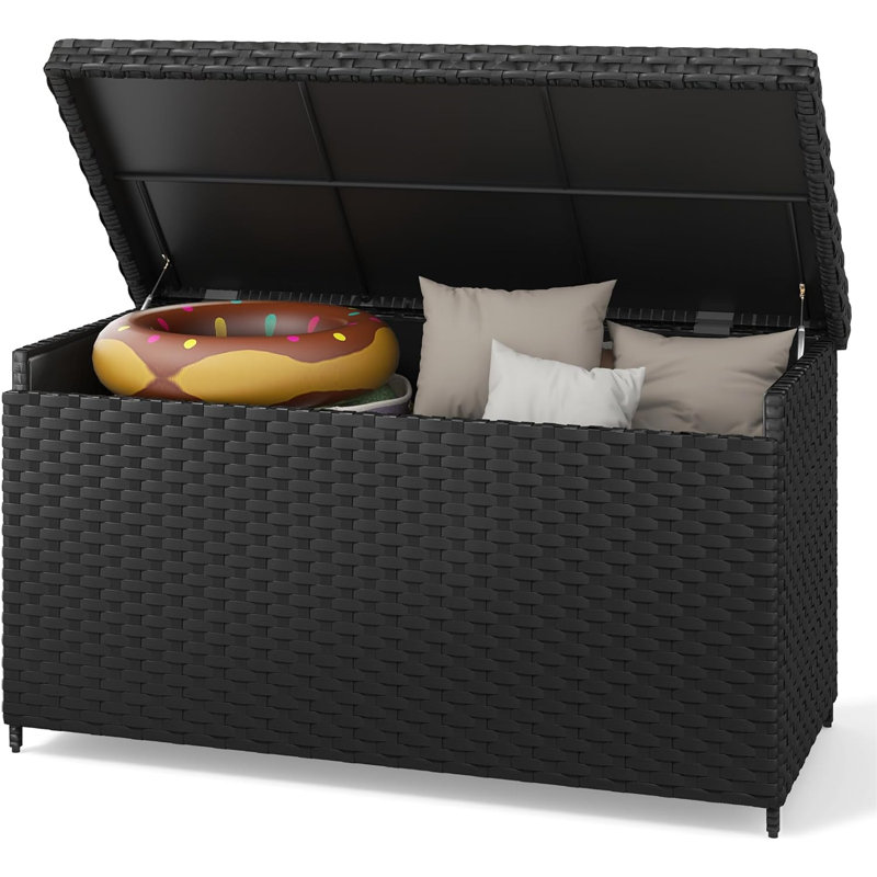 Boîte de rangement d'extérieur 170 gallons Balconera, Noir