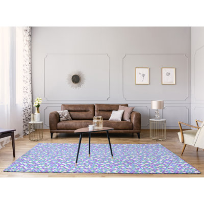 Tapis triangle aquamarine/mauve area