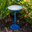 Bain d'oiseaux extérieur autoportant en fonte d'aluminium Devonae Art Decor - Patine bleue