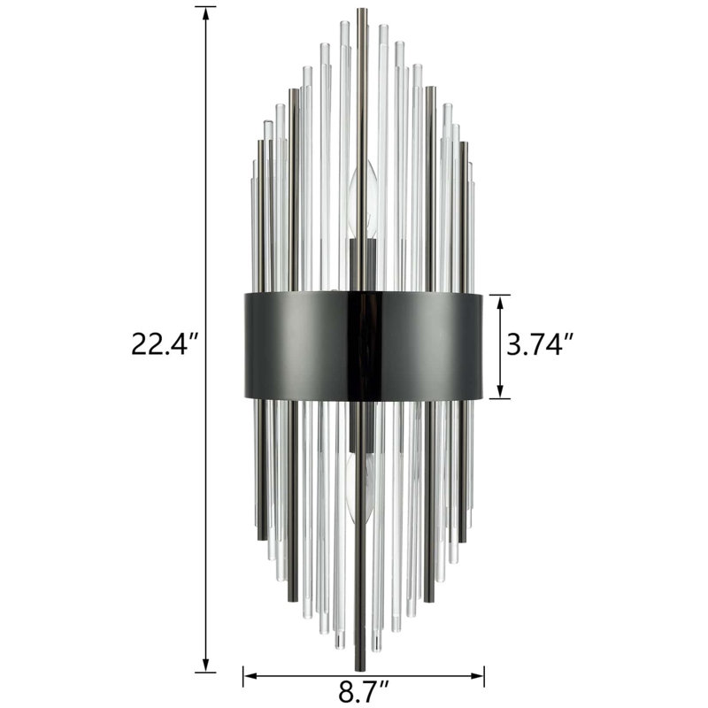 2 - Light Dimmable Vanity Light, Black