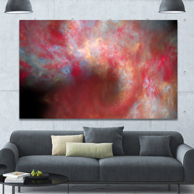 « red starry fractal sky », impression sur toile tendue