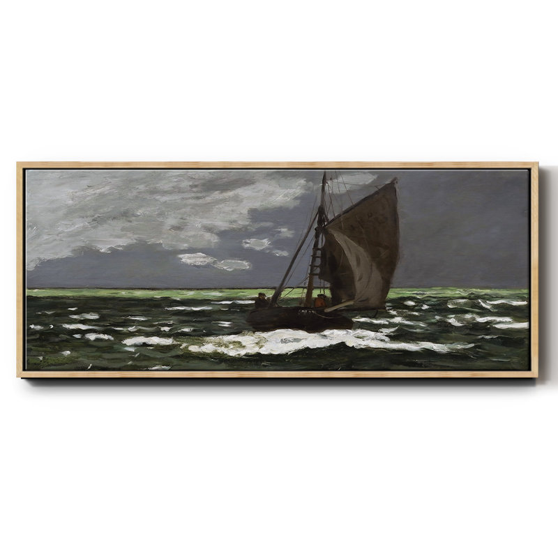 Stormy Seascape, 1867, reproduction d'art sur toile, H 12 po x l 30 po x P 1,5 po, Toile avec cadre naturel