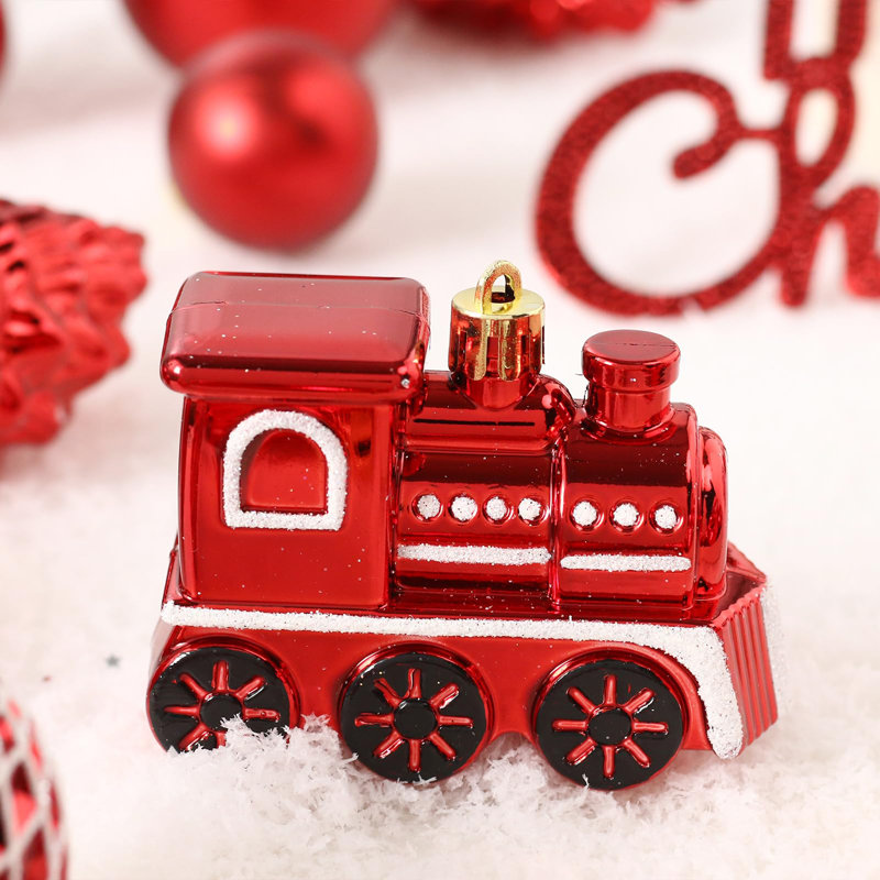 65-Piece Red & White Shatterproof Christmas Ball Ornament Set, Assorted Hanging Xmas Tree Decorations with Hooks, for Holiday Wreath, Garland and Swag Decor