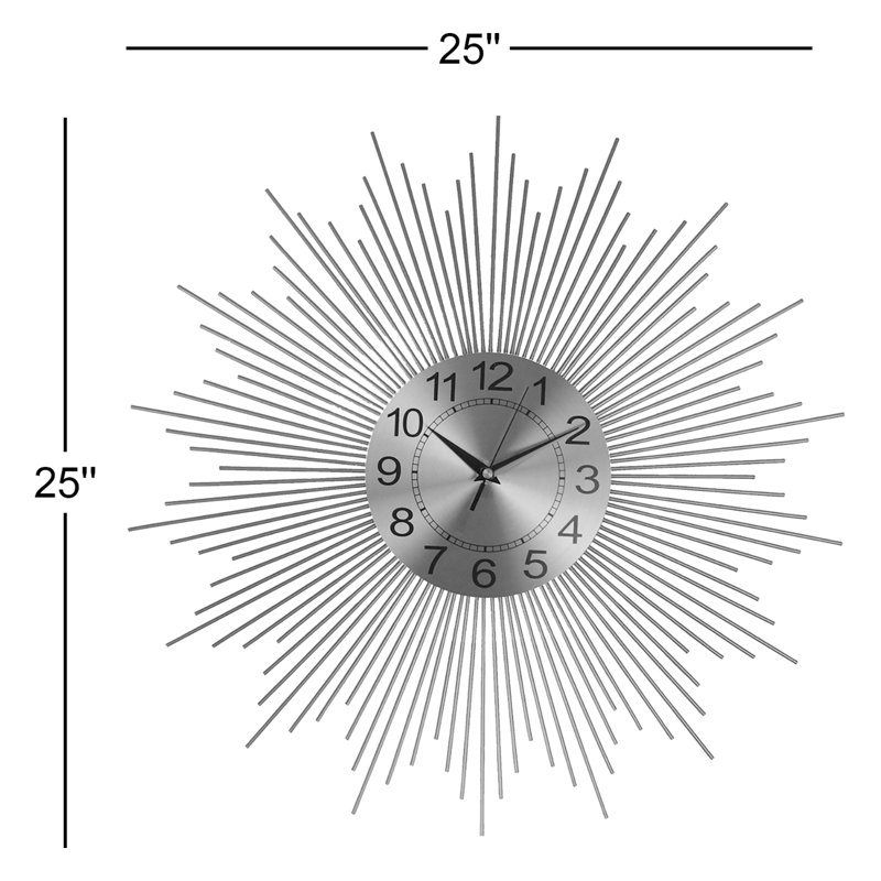 25" Gold Sunburst Wall Clock