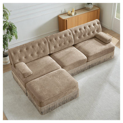 Canapé modulaire en velours Camel
