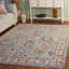 Tapis oriental en polyester bleu / ivoire Xanthi-128544300