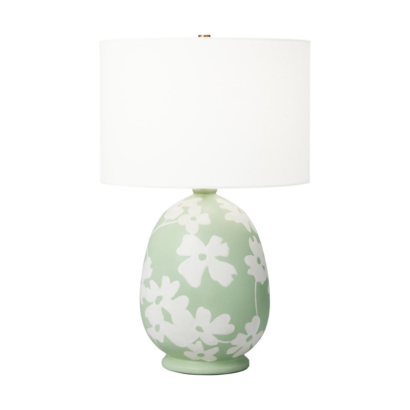 Ceramic Table Lamp, Semi Matte Green