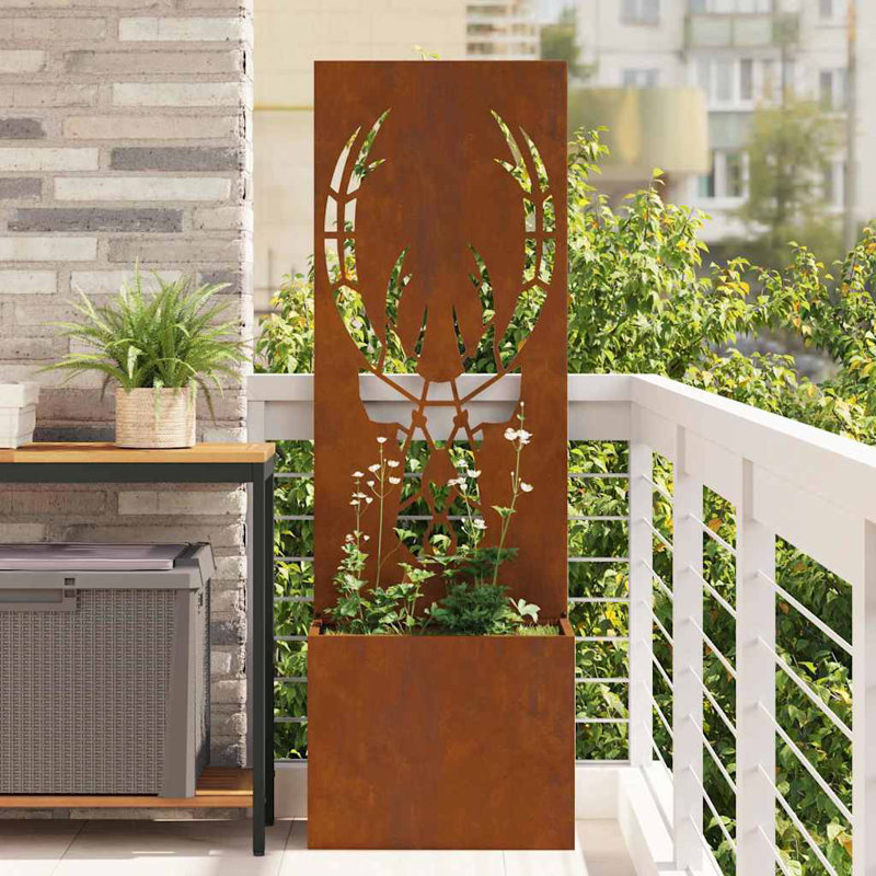 Planter Box, Rusty, 140cm H x 50cm W x 50cm D