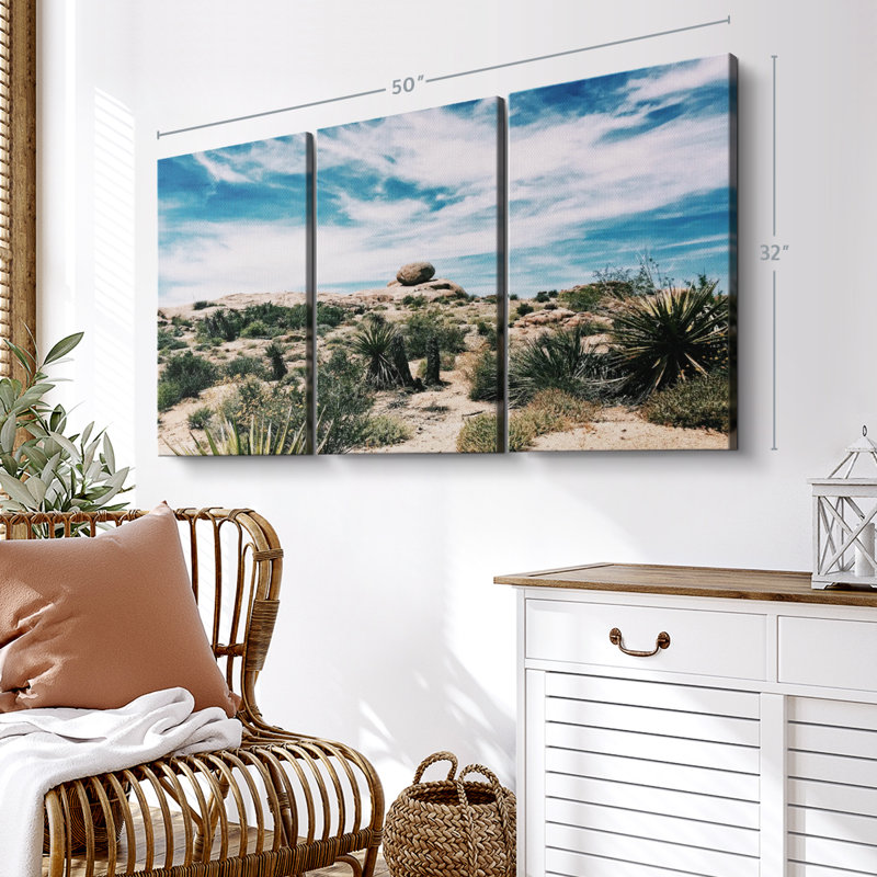 Nature «Cactus Desert Canvas Print» sur, H 32 po x l 50 po x P 1,25 po