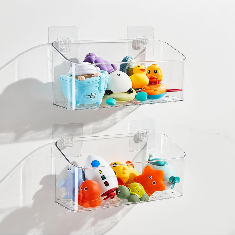 Panier de douche transparent avec rangement pour jouets