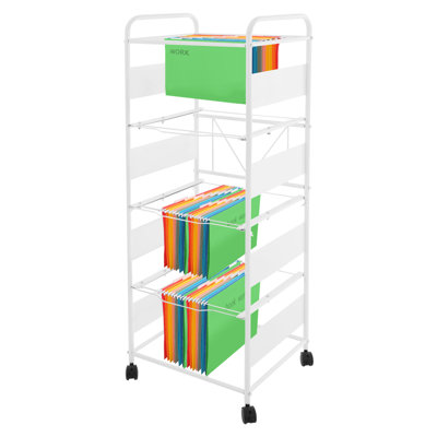 4-Tier Rolling File Cart