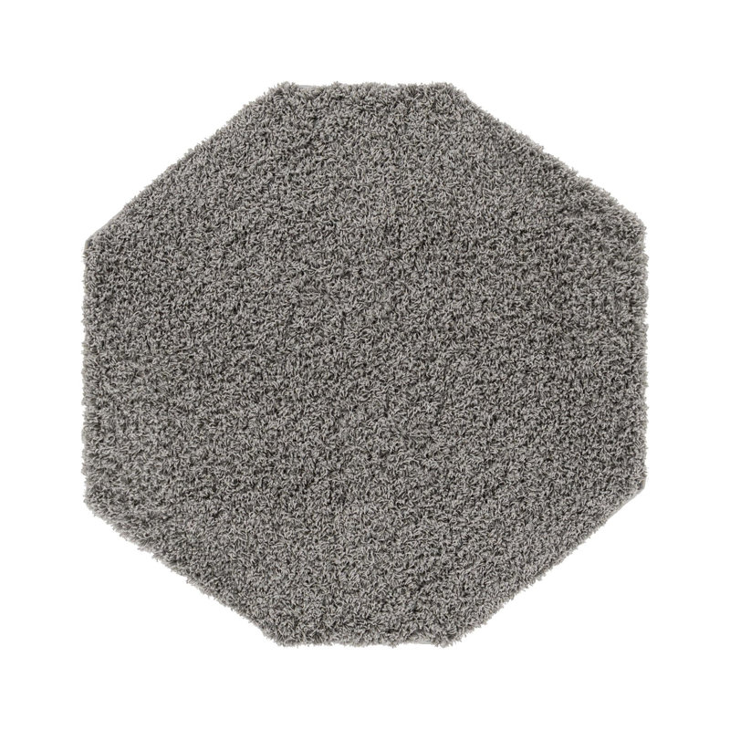 Santosha Shag Rug, Octagon 4'1" x 4'1", Cloud Gray