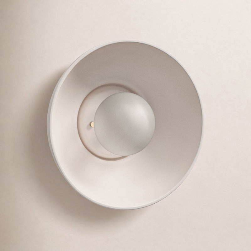 Rana Ceramic Flush Mounted Sconce, Bisque