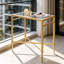 Table de bout rectangulaire dorée avec plateau en miroir, table d'appoint moderne en métal, petite table d'appoint étroite pour le salon, balcon, L 22 po x l 12,4 po x H 24 po