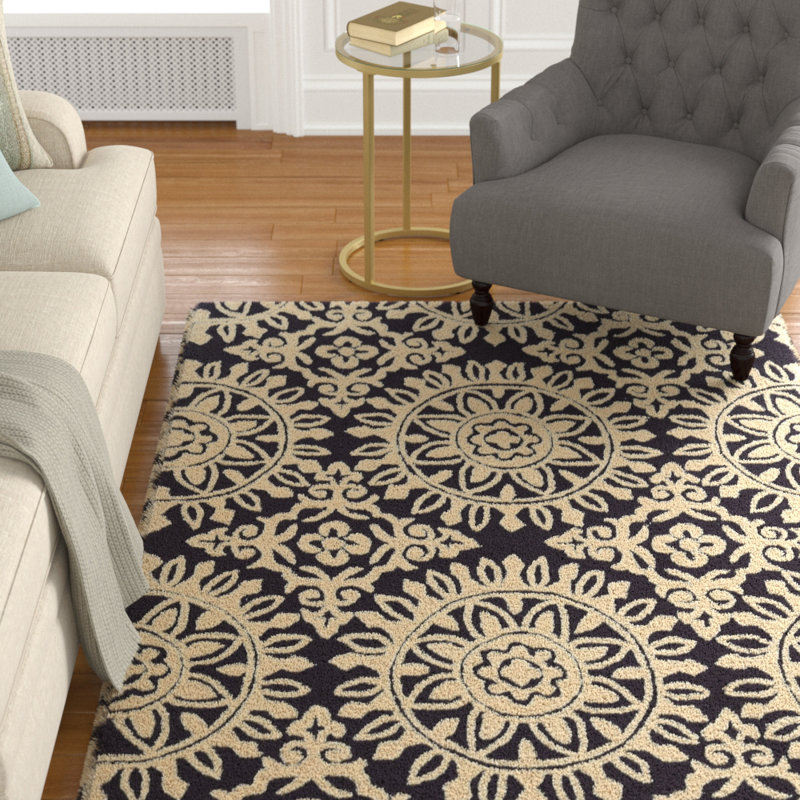 Equelle Hand Tufted Geometric Indoor Rug, Rectangle 5' x 7'
