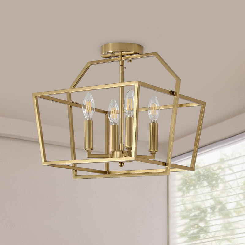 4-light Golden Flush Mount