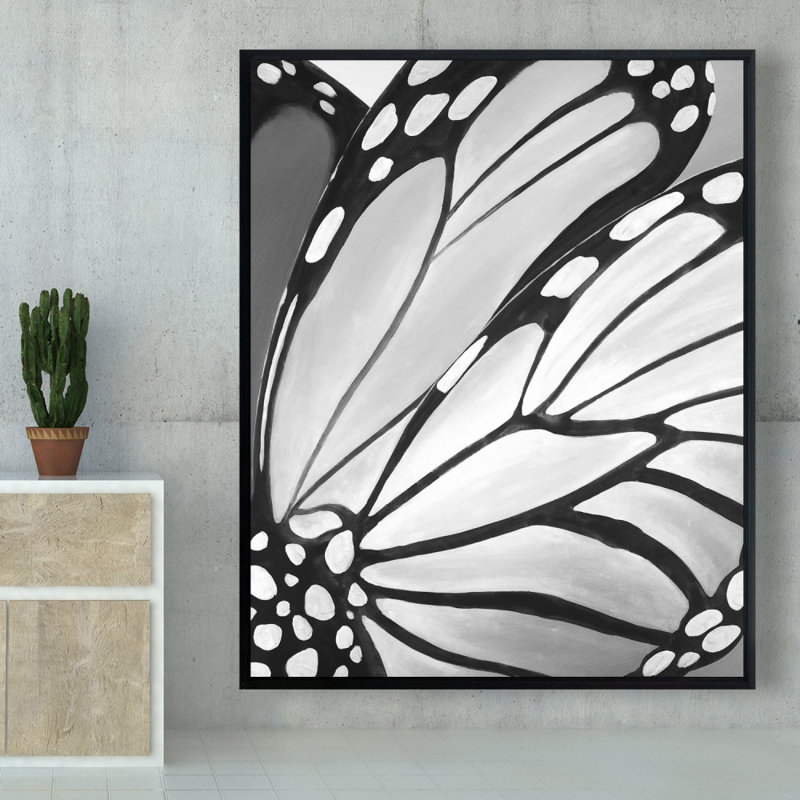 Monarch Wings Closeup Print On Canvas